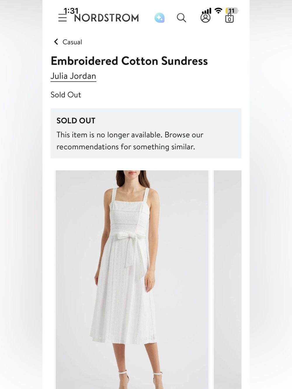 Julia Jordan White Embroidered Cotton Midi Sundress